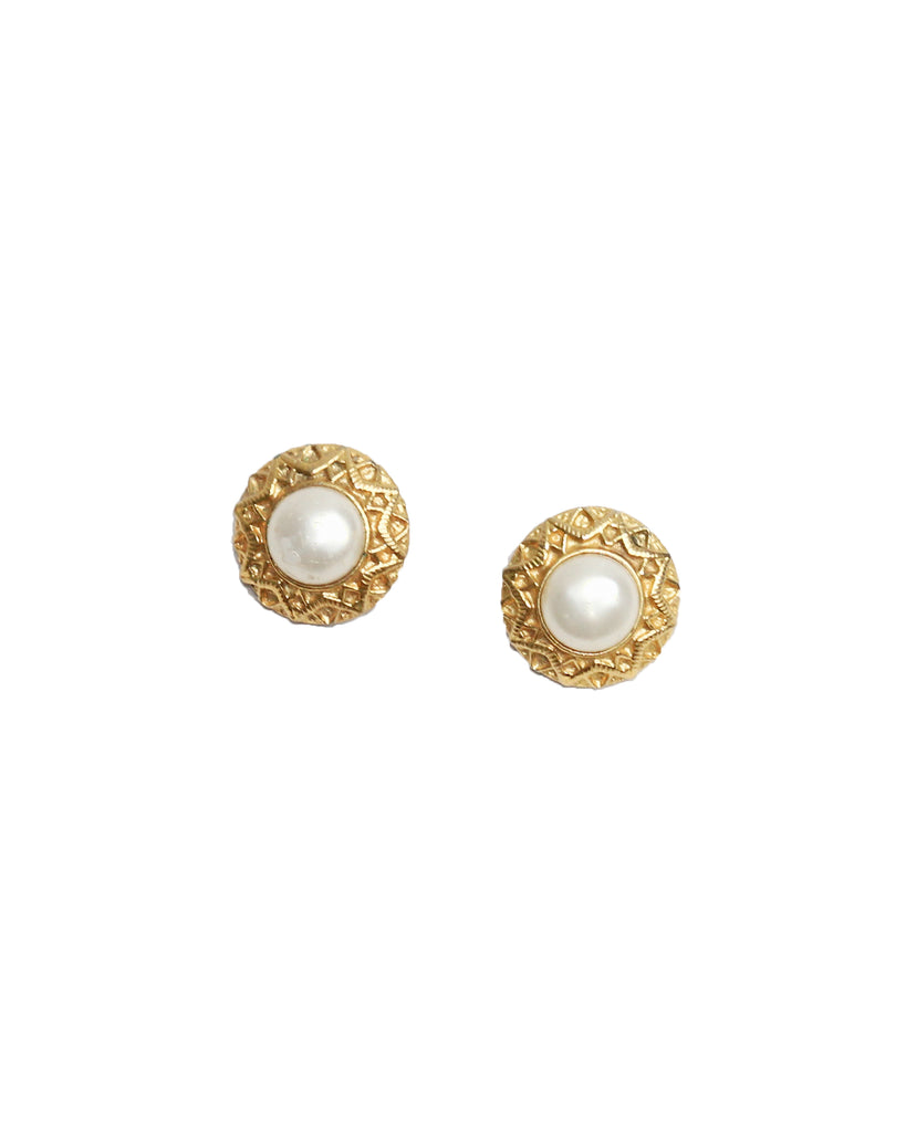 Vintage Chanel Faux Pearl Earrings