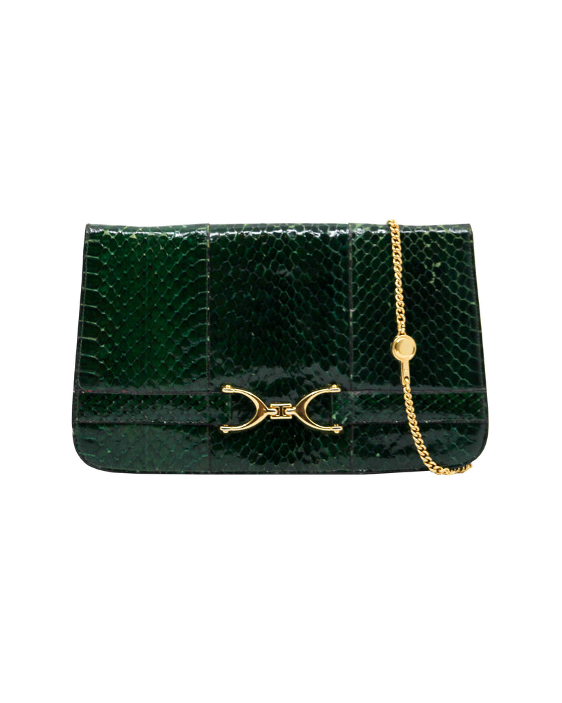 Vintage Leder Locher Python Shoulder Bag